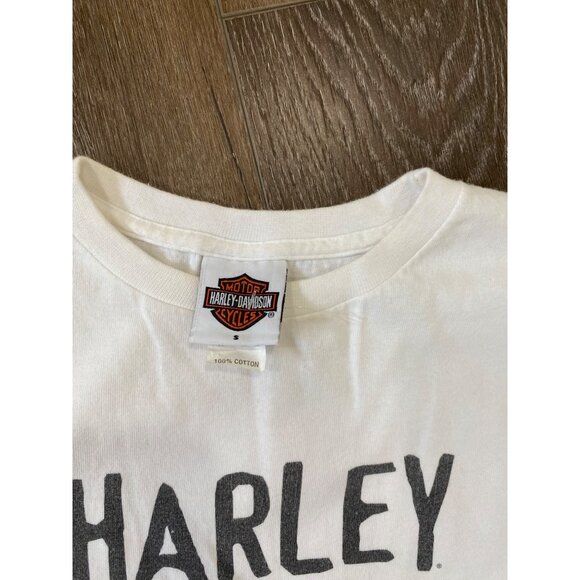 Harley-Davidson Womens Long-Sleeve White Shirt "Harley Chicks Kick Butt!" Small - Picture 3 of 6